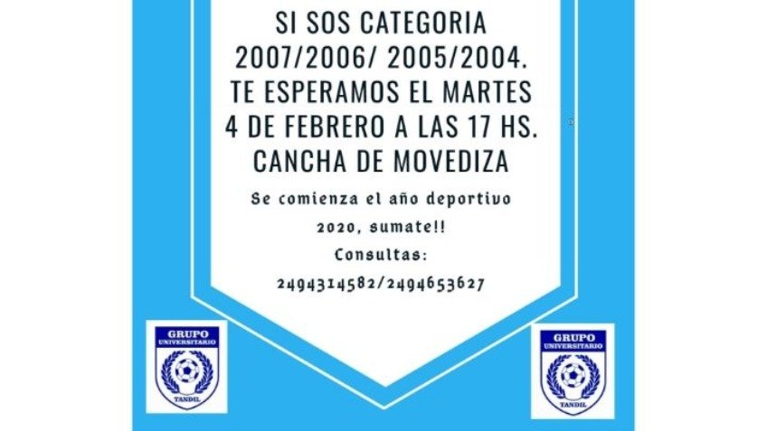 Grupo Universitario convoca jugadores